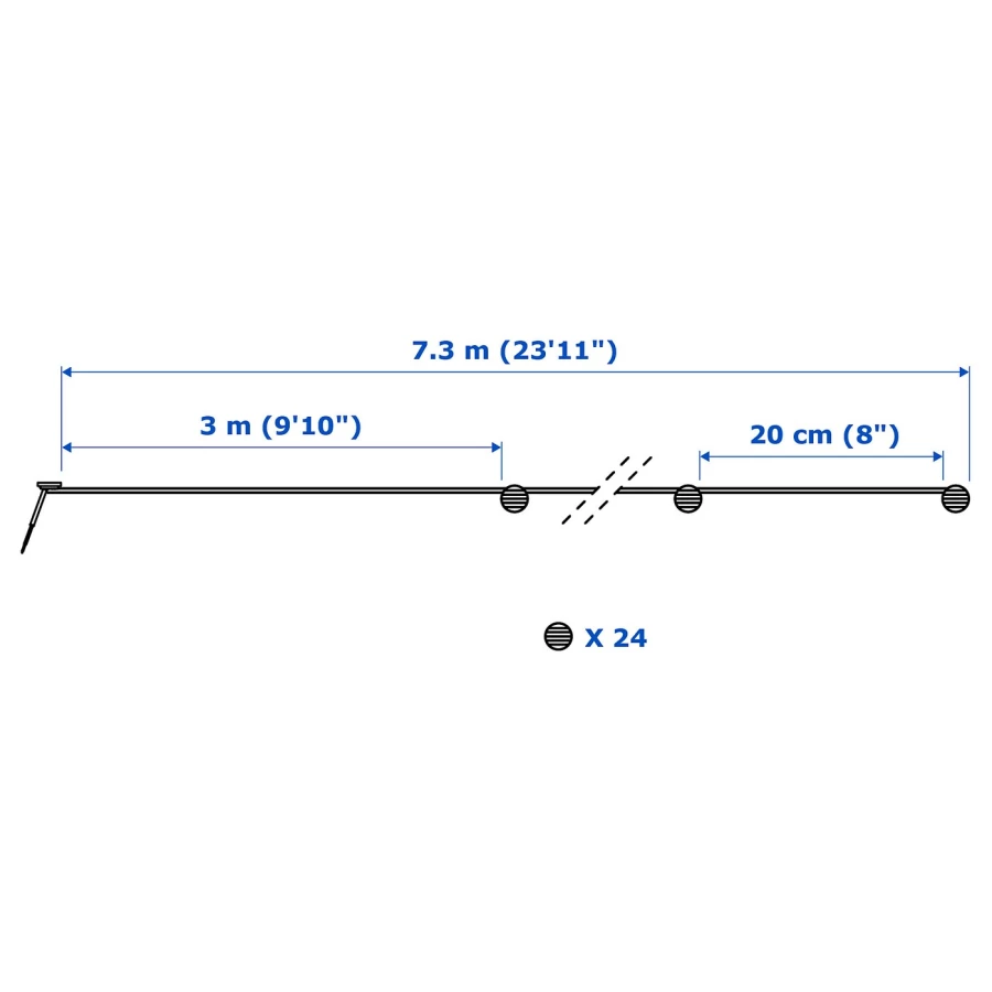 Светодиодная гирлянда - IKEA SOLARVET/СОЛАРВЕТ, 7.5 см, ИКЕА, белый (изображение №5)