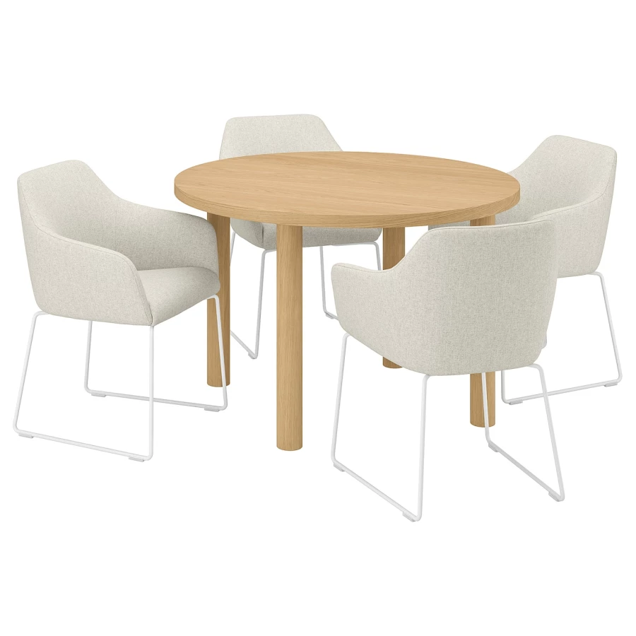 Стол и 4 стула IKEA STOCKHOLM 2025 / TOSSBERG/СТОКГОЛЬМ 2025/ ТОССБЕРГ ИКЕА, 115 см,светло-коричневый (изображение №1)