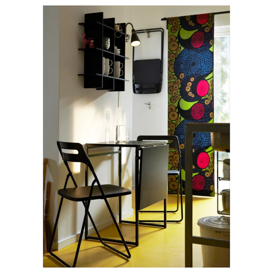 Стул складной - IKEA NISSE, 76х45х45 см, черный, НИССЕ ИКЕА (изображение №3)