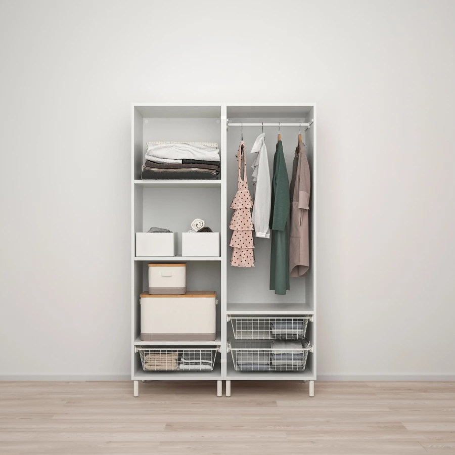 Платяной шкаф - IKEA PLATSA/FONNES  / ПЛАТСА/ФОННЕС ИКЕА, 120x57x191 см, белый (изображение №3)