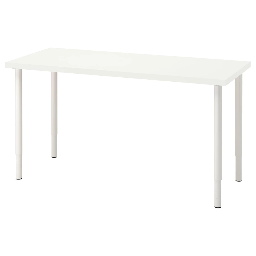 Письменный стол - IKEA LAGKAPTEN/OLOV, 140х60х63-93 см, белый, ЛАГКАПТЕН/ОЛОВ ИКЕА (изображение №1)