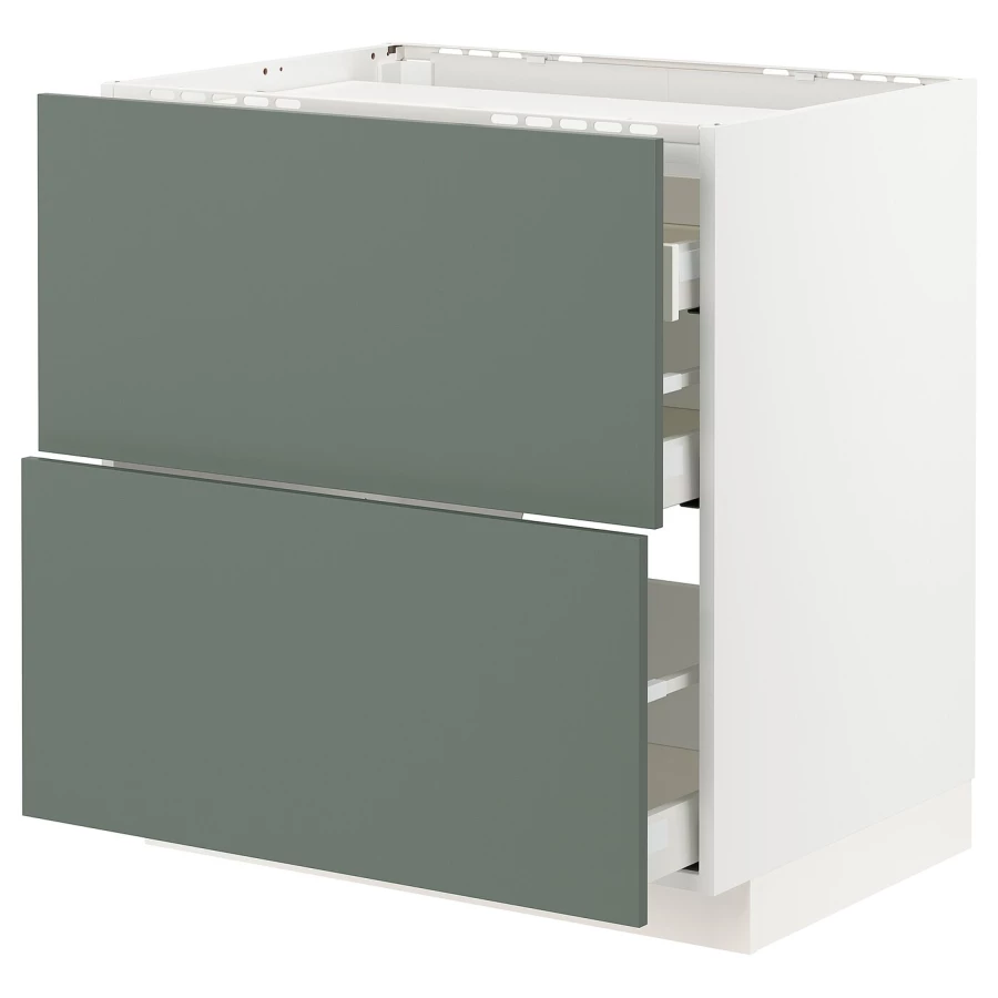 Напольный кухонный шкаф  - IKEA METOD MAXIMERA, 88x61,6x80см, белый/серый, МЕТОД МАКСИМЕРА ИКЕА (изображение №1)