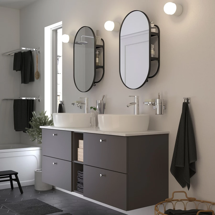Зеркало - LINDBYN IKEA/ ЛИНДБЮН ИКЕА, 70х40 см,  черный (изображение №2)