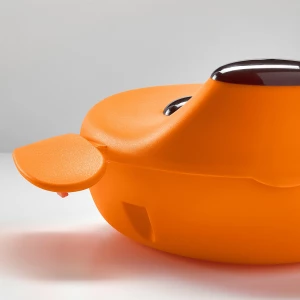 Второе фото. Контейнер для продуктов с крышкой - IKEA SMASKA, 18х17х10 см, оранжевый, СМАСКА ИКЕА