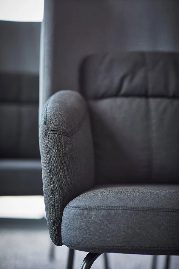 Кресло с подголовником - IKEA BINGSTA, 70х58х101 см, серый, БИНГСТА ИКЕА (изображение №4)