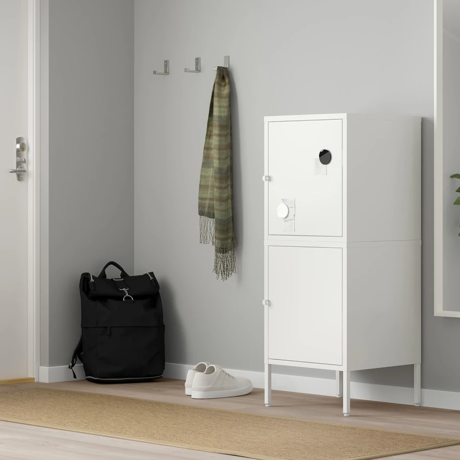 Комбинация с дверями - IKEA HÄLLAN/HALLAN/ХЭЛЛАН ИКЕА, 117х47х45 см, белый (изображение №3)