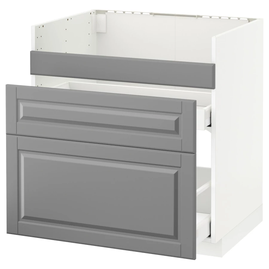 Шкаф под раковину/3 шт/2 шт - METOD / HAVSEN/IKEA/ МЕТОД/ХАВСЕНИКЕА, 88х80 см,  серый/белый (изображение №1)