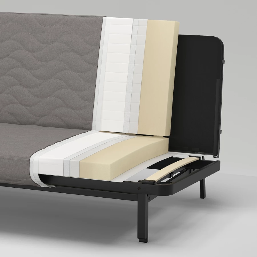 3-местный диван-кровать - IKEA NYHAMN, 90x97x200см, светло-серый, НИХАМН ИКЕА (изображение №5)