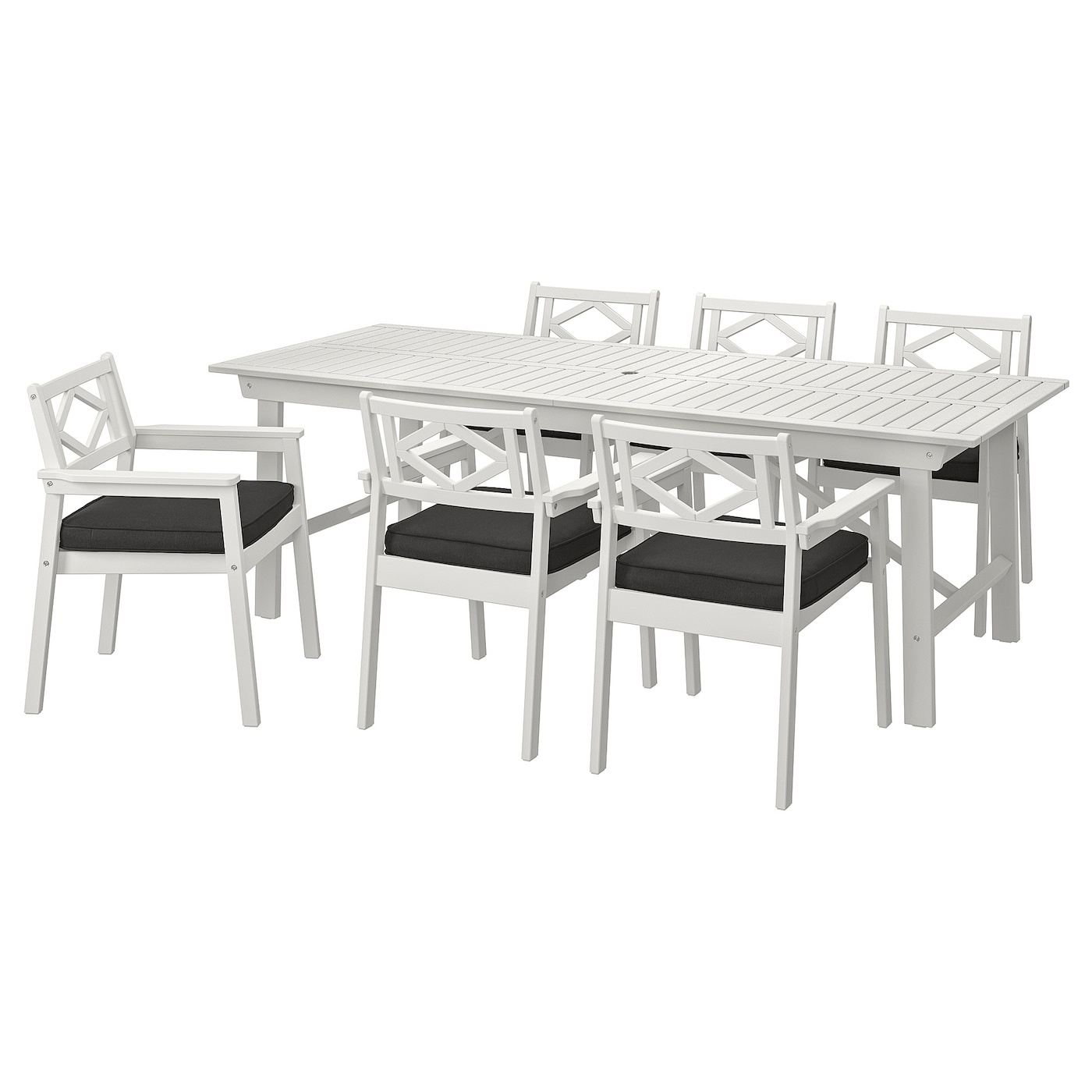 Стол + 6 стула - BONDHOLMEN IKEA/ БОНДХОЛЬМЕН ИКЕА, 235х90х74 см, белый