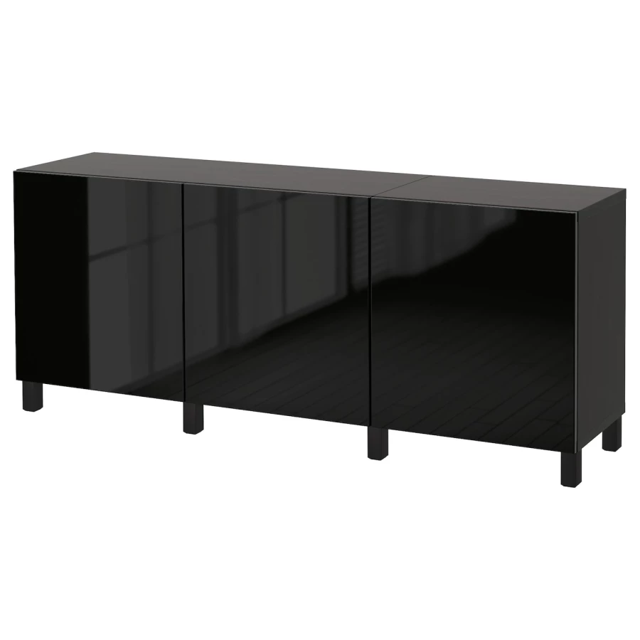 Комбинация для хранения - IKEA BESTÅ/BESTA /БЕСТА/БЕСТОИКЕА, 180x42x74 см, черный (изображение №1)