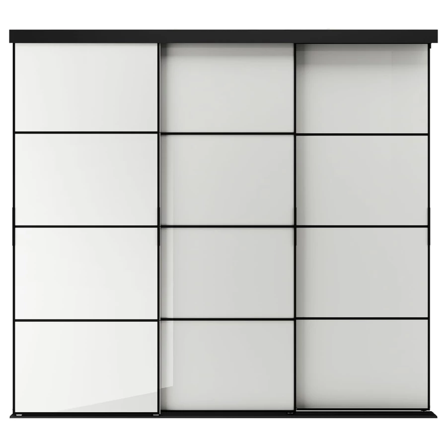 Комбинация раздвижных дверей - SKYTTA/HOKKSUND IKEA/ СКЮТТА/ХОККСУНД ИКЕА, 226х205 см, серый (изображение №1)