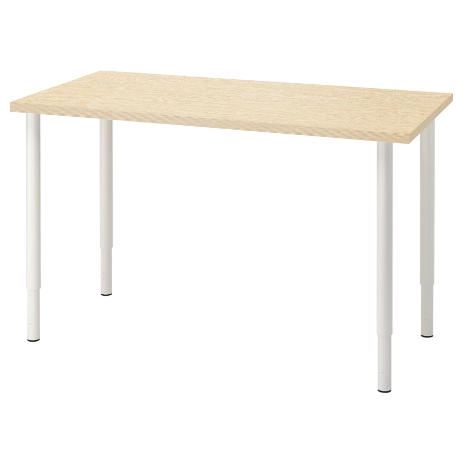 Письменный стол - IKEA MITTCIRKEL/OLOV/ МИТЦИРКЕЛЬ/ОЛОВ ИКЕА, 120х60 см, сосна/белый (изображение №1)
