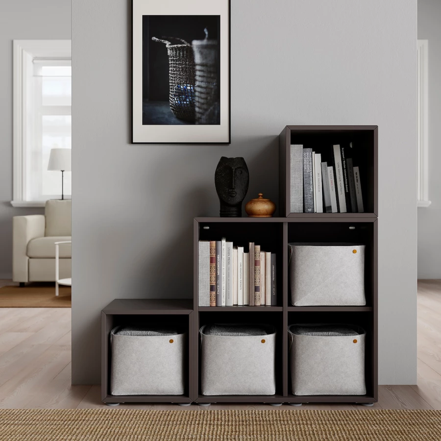 Комбинация для хранения - EKET IKEA/ЭКЕТ ИКЕА, 105x35x107 коричневый (изображение №2)