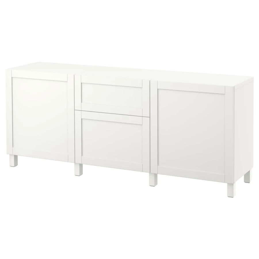 Комбинация для хранения - IKEA BESTÅ/BESTA/ БЕСТА/БЕСТО ИКЕА, 180x42x74 см, белый, (изображение №1)