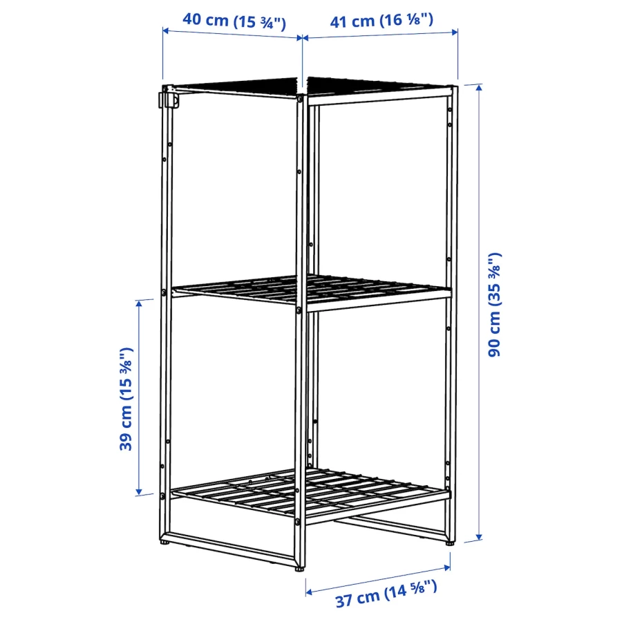 Книжный шкаф - JOSTEIN IKEA/ ЙОСТЕЙН ИКЕА,  90х41 см, белый (изображение №4)