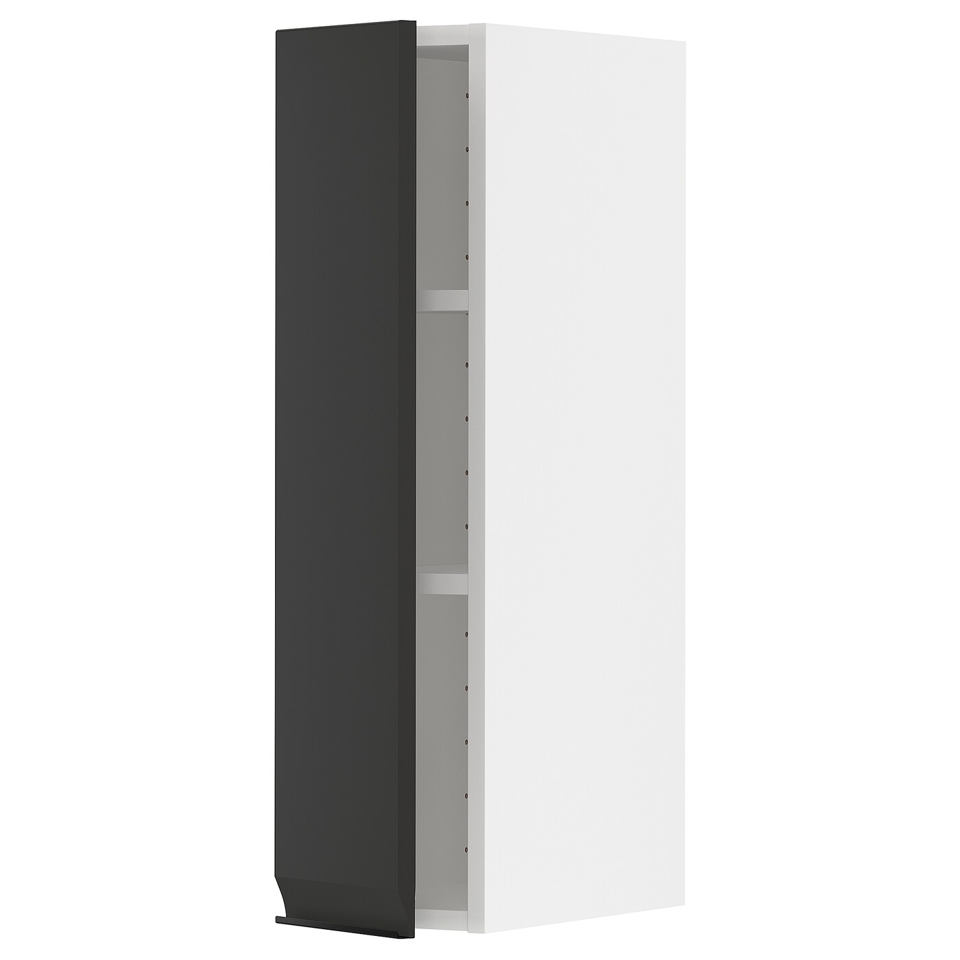 Навесной шкаф с полкой - METOD IKEA/ МЕТОД ИКЕА, 80х20 см, белый/черный