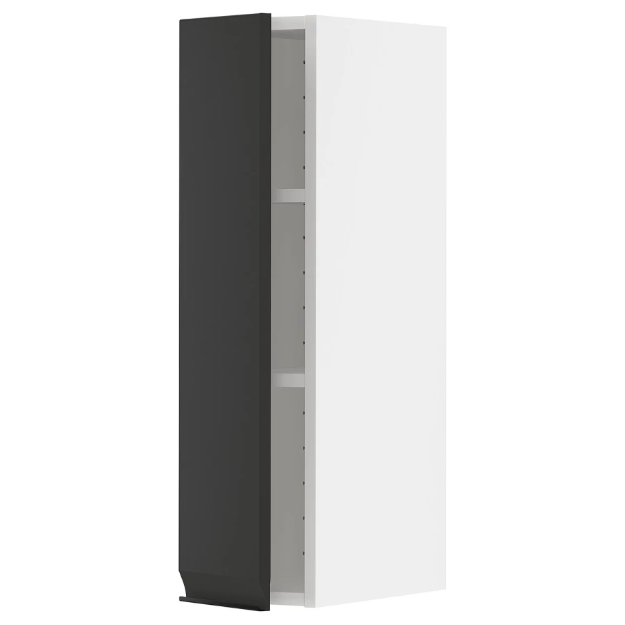 Навесной шкаф с полкой - METOD IKEA/ МЕТОД ИКЕА, 80х20 см, белый/черный (изображение №1)