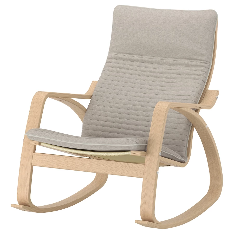 Кресло-качалка - IKEA POÄNG/POANG/ПОЭНГ ИКЕА, 68х94х95 см, серый (изображение №1)