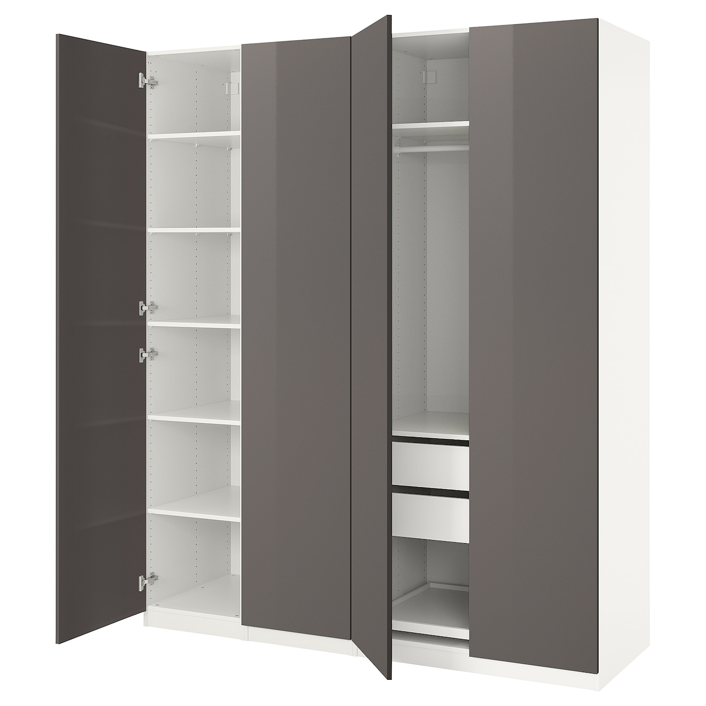 Шкаф - IKEA PAX/FARDAL/ПАКС/ФАРДАЛЬ ИКЕА, 60х200х236,4 см, белый/темно-серый