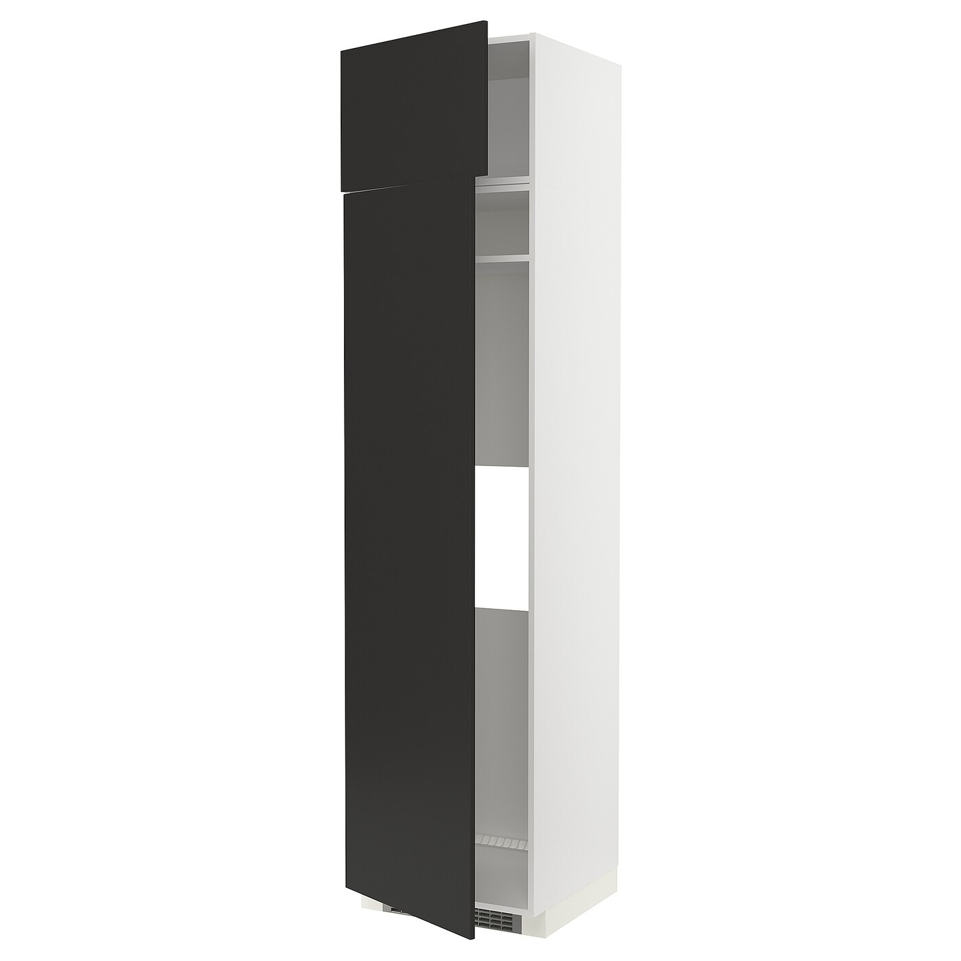 Высокий шкаф - IKEA METOD/МЕТОД ИКЕА, 240х60х60 см, белый/черный