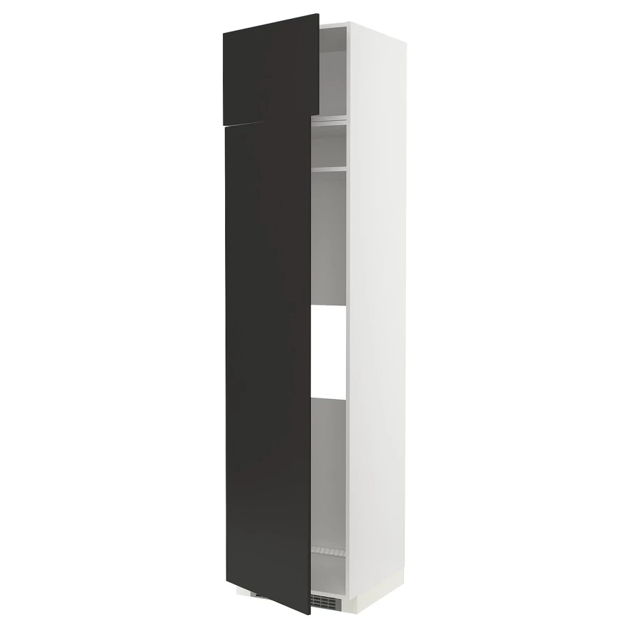 Высокий шкаф - IKEA METOD/МЕТОД ИКЕА, 240х60х60 см, белый/черный (изображение №1)