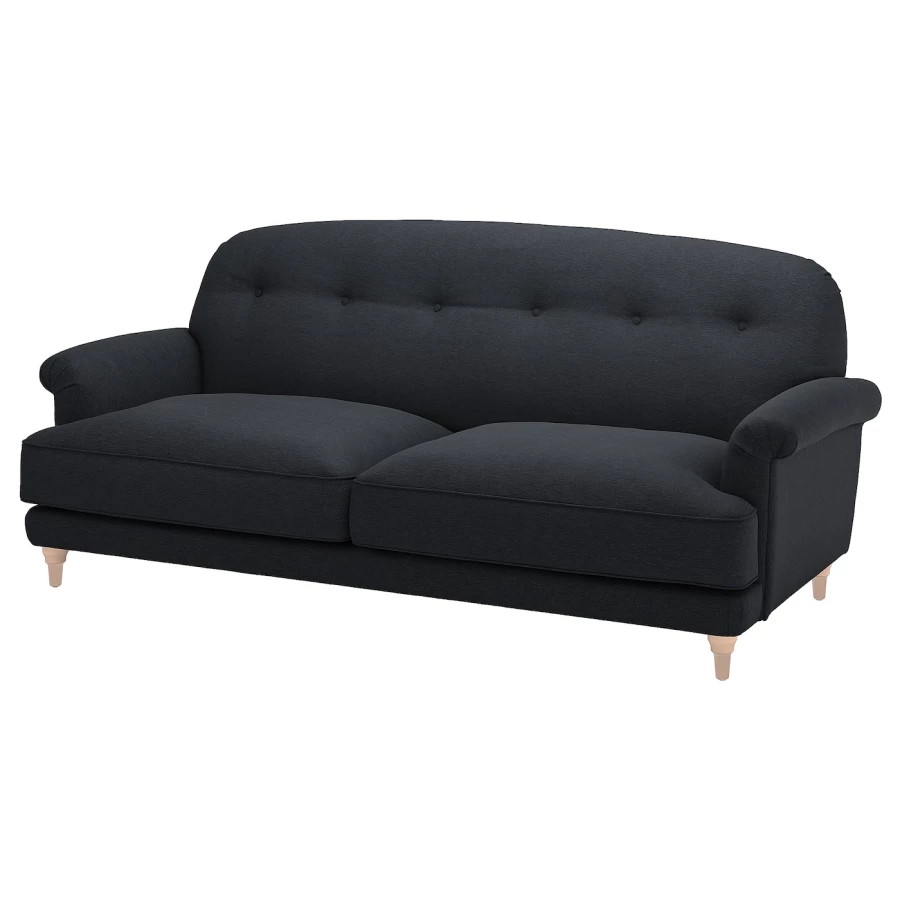 3-местный диван - IKEA ESSEBODA, 94x96x222см, черный, ЭССЕБОДА ИКЕА (изображение №1)