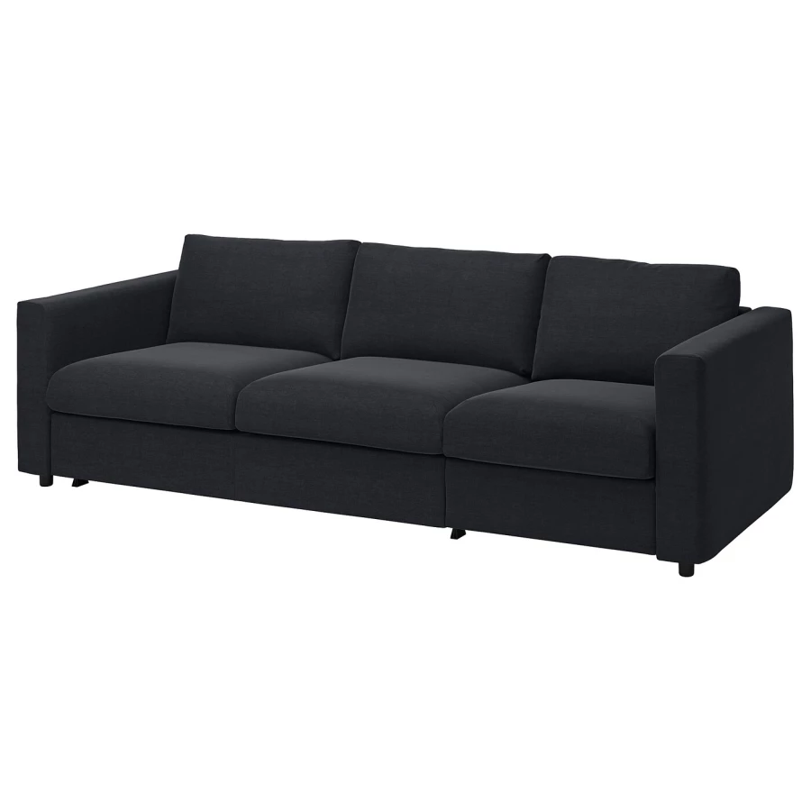 3-местный диван - IKEA VIMLE, 98x261см, черный, ВИМЛЕ ИКЕА (изображение №2)