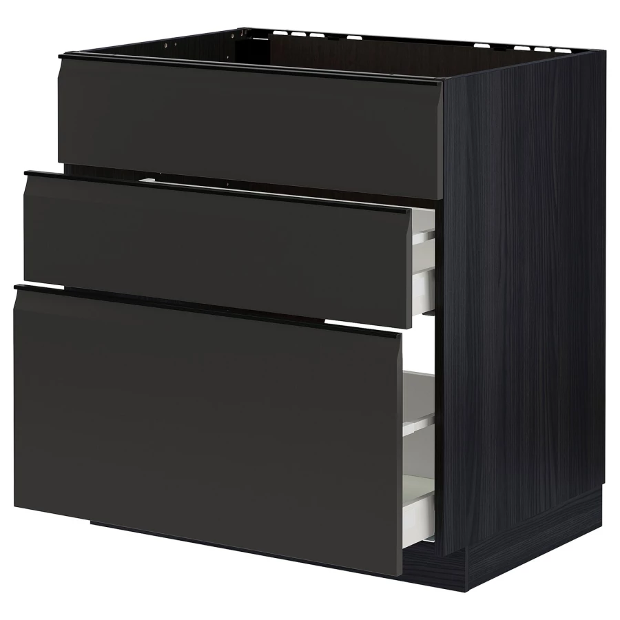 Напольный шкаф - IKEA METOD MAXIMERA, 80x62см,черный, МЕТОД МАКСИМЕРА ИКЕА (изображение №1)