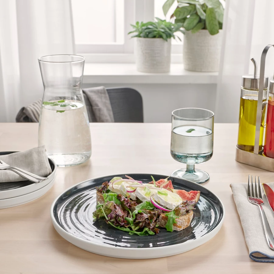 Набор тарелок, 2 шт. - IKEA OMBONAD, 26 см, серый, ОМБОНАД ИКЕА (изображение №6)