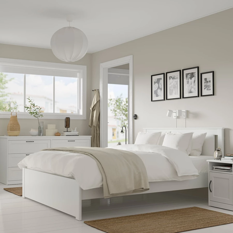 Комбинация мебели для спальни - IKEA SONGESAND, 200x160см, белый, СОНГЕСАНД ИКЕА (изображение №2)