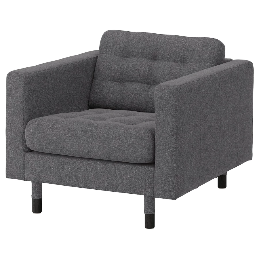 Кресло - IKEA LANDSKRONA, 89х89х78 см, серый, ЛАНДСКРУНА ИКЕА (изображение №1)