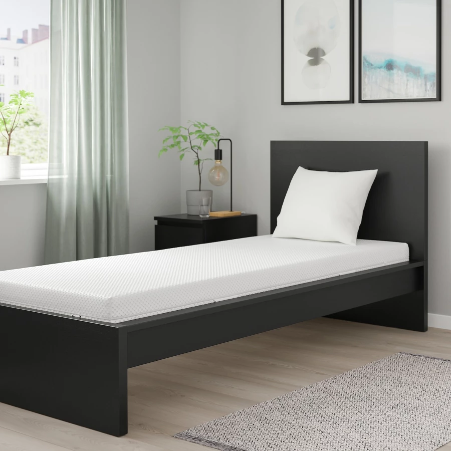 Матрас для двуспальной кровати - IKEA ÅBYGDA/АБЮГДА ИКЕА, 90x200 см,белый (изображение №11)