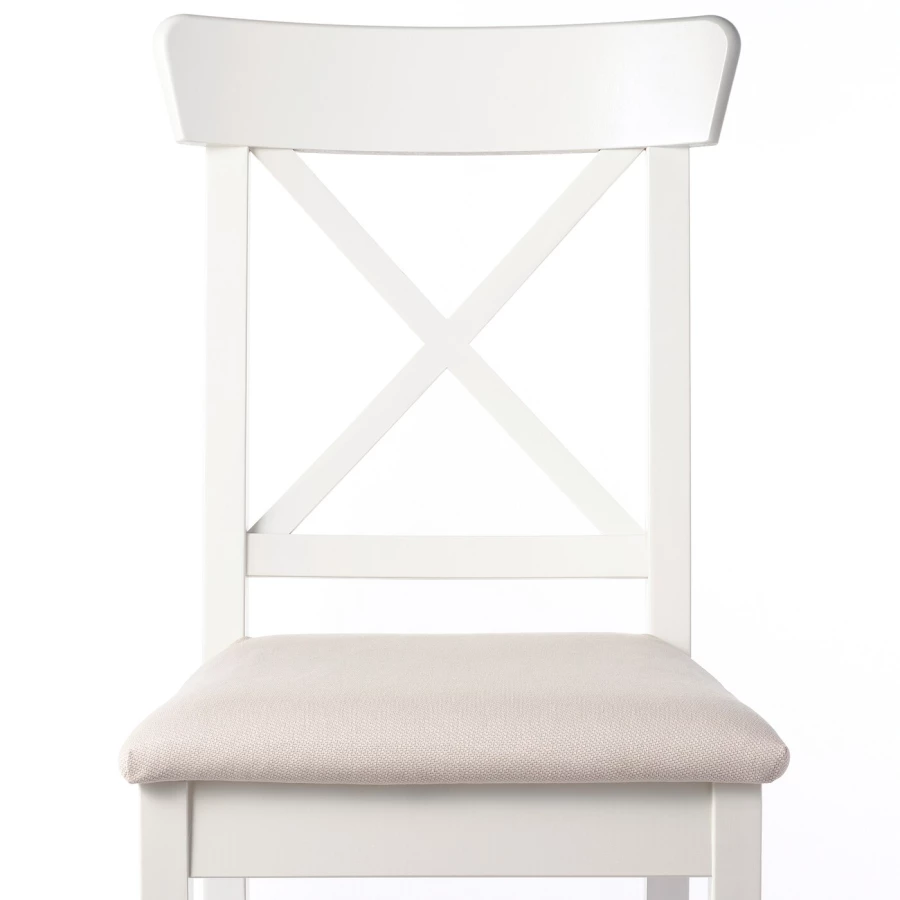 Мягкий деревянный стул - ИКЕА INGOLF/ИНГОЛЬФ ИКЕА, 40х91х53, белый (изображение №8)