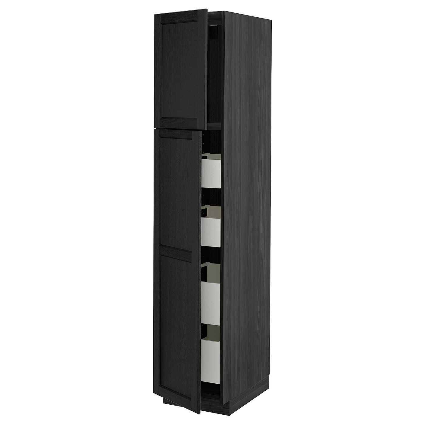 Высокий шкаф - IKEA METOD/MAXIMERA/МЕТОД/МАКСИМЕРА ИКЕА, 200х60х40 см, черный