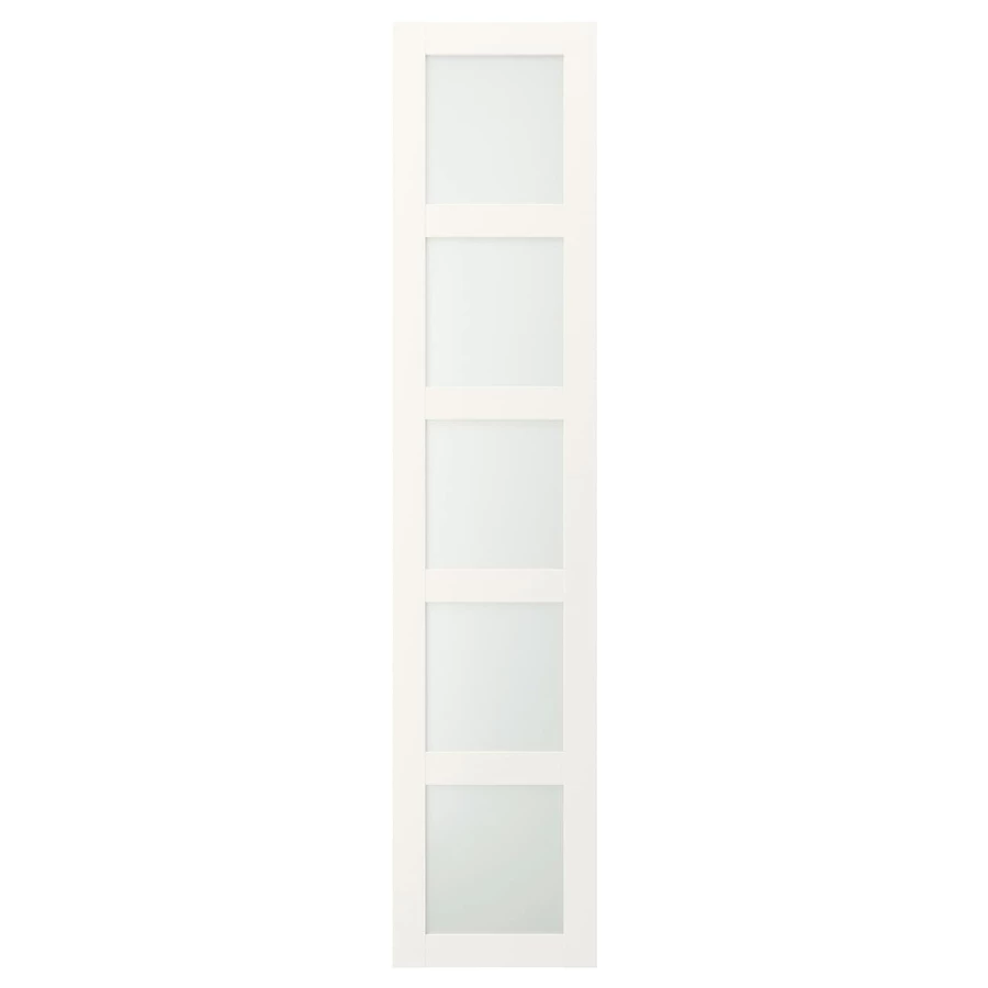 Дверь - IKEA BERGSBO/ БЕРГСБУ ИКЕА, 50x229 см, белый/матовое стекло (изображение №1)