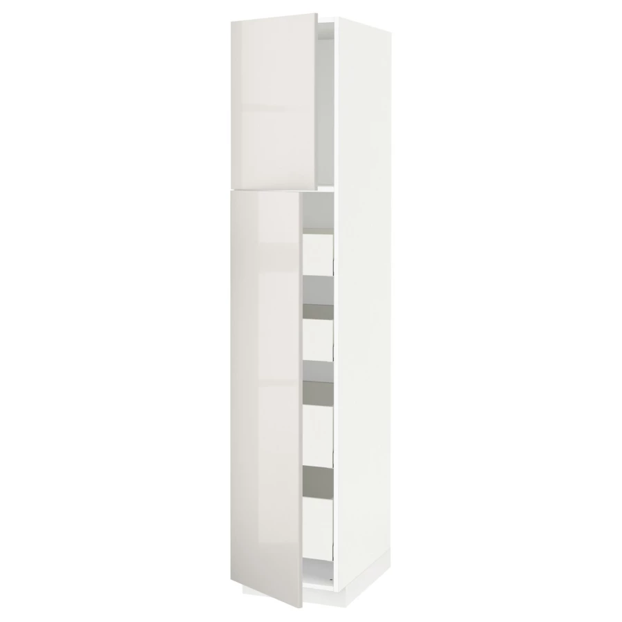 Высокий шкаф - IKEA METOD/MAXIMERA/МЕТОД/МАКСИМЕРА ИКЕА, 200х60х40 см, белый (изображение №1)