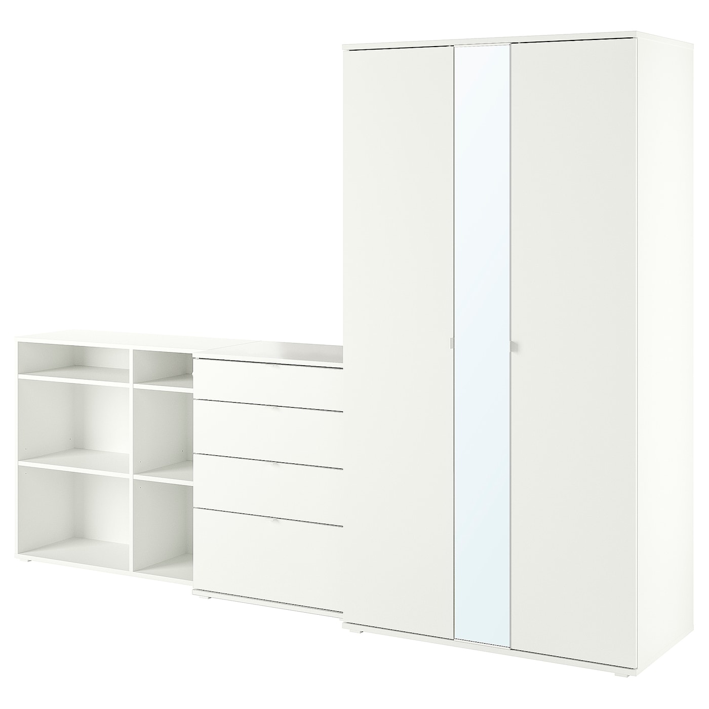 Шкаф с зеркалом - IKEA VIHALS/ВИХАЛС ИКЕА, 57х200х270 см, белый