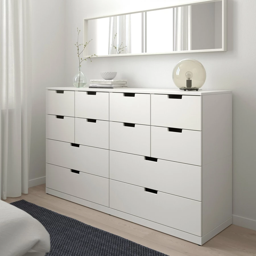 Комод - IKEA NORDLI/НОРДЛИ ИКЕА, 47х99х160 см, белый (изображение №4)