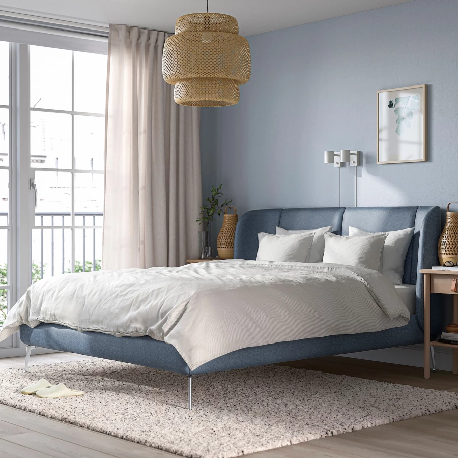 Двуспальная кровать - IKEA TUFJORD, 200х140 см, синий, ТУФЙОРД ИКЕА (изображение №2)