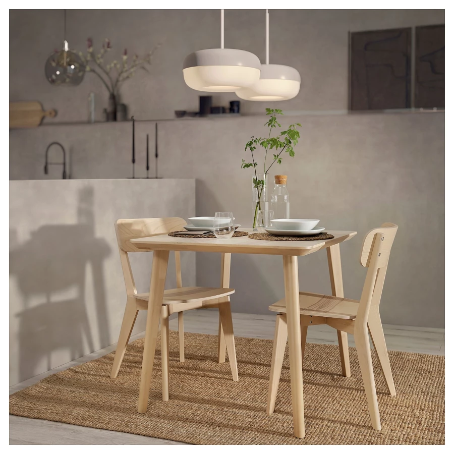 Стол и 2 стула -LISABO / LISABO IKEA/ ЛИСАБО ИКЕА, 88х74х46 см, дерево (изображение №4)