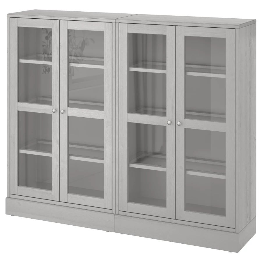 Шкаф - HAVSTA IKEA/ ХАВСТА ИКЕА, 162x134x37см, серый (изображение №1)