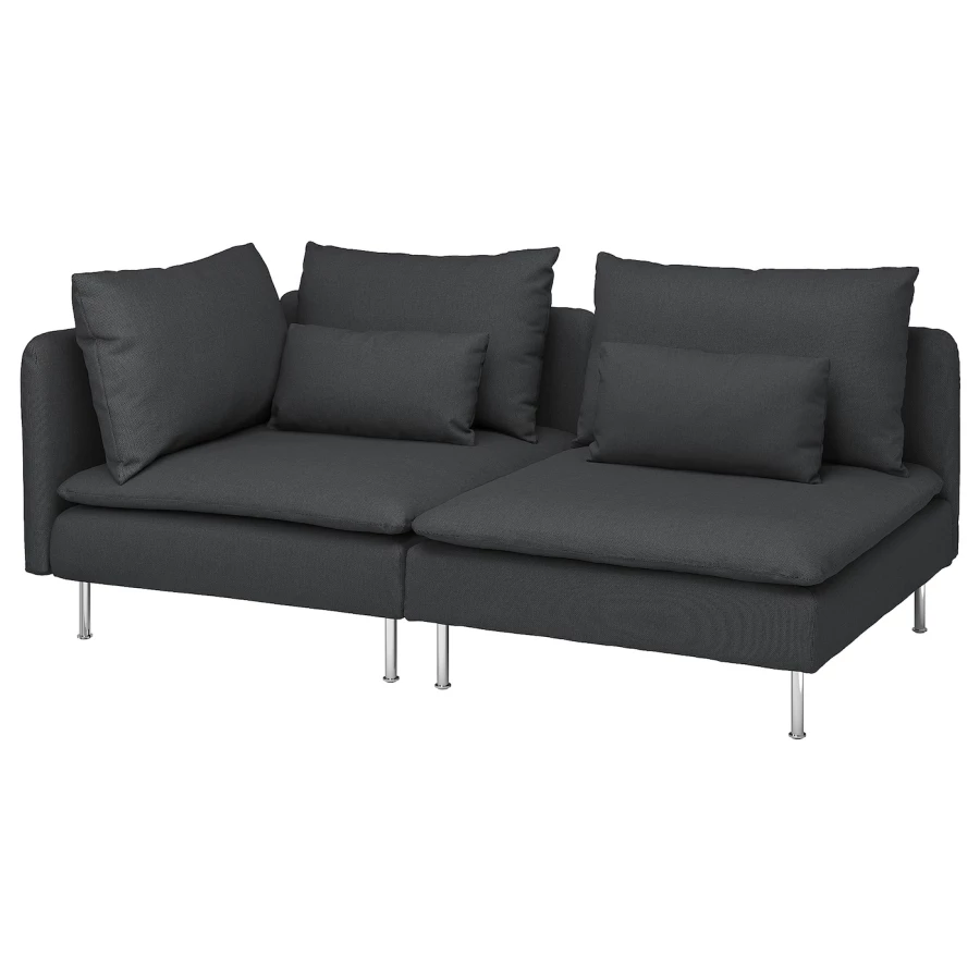 3-местный диван - IKEA SÖDERHAMN/SODERHAMN, 99x192см, черный, СОДЭРХАМН ИКЕА (изображение №1)