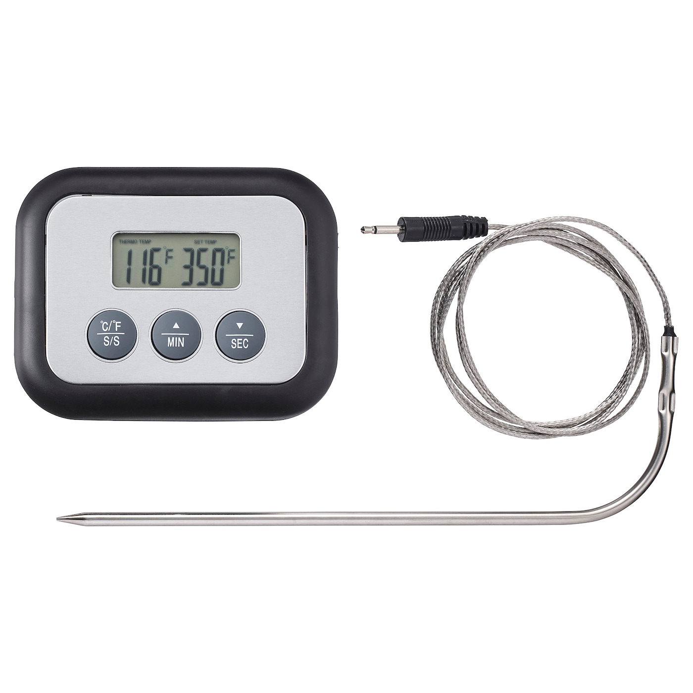 Термометр/таймер для мяса - IKEA FANTAST, 7x9см, серый, ФАНТАСТ ИКЕА
