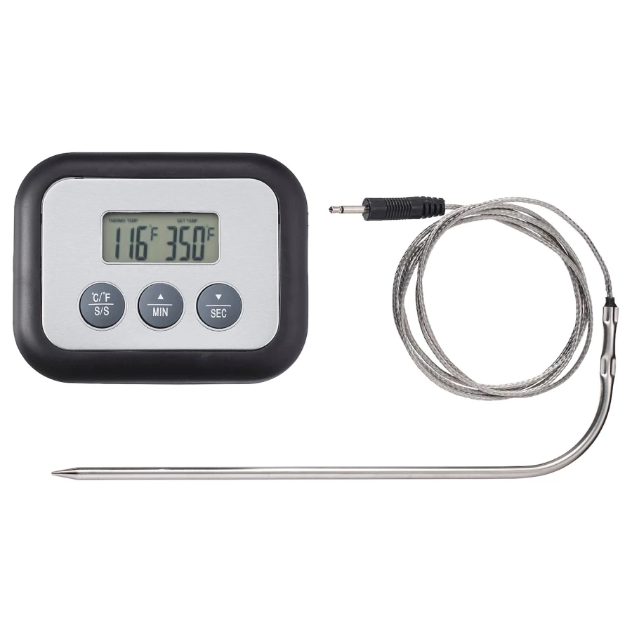 Термометр/таймер для мяса - IKEA FANTAST, 7x9см, серый, ФАНТАСТ ИКЕА (изображение №1)