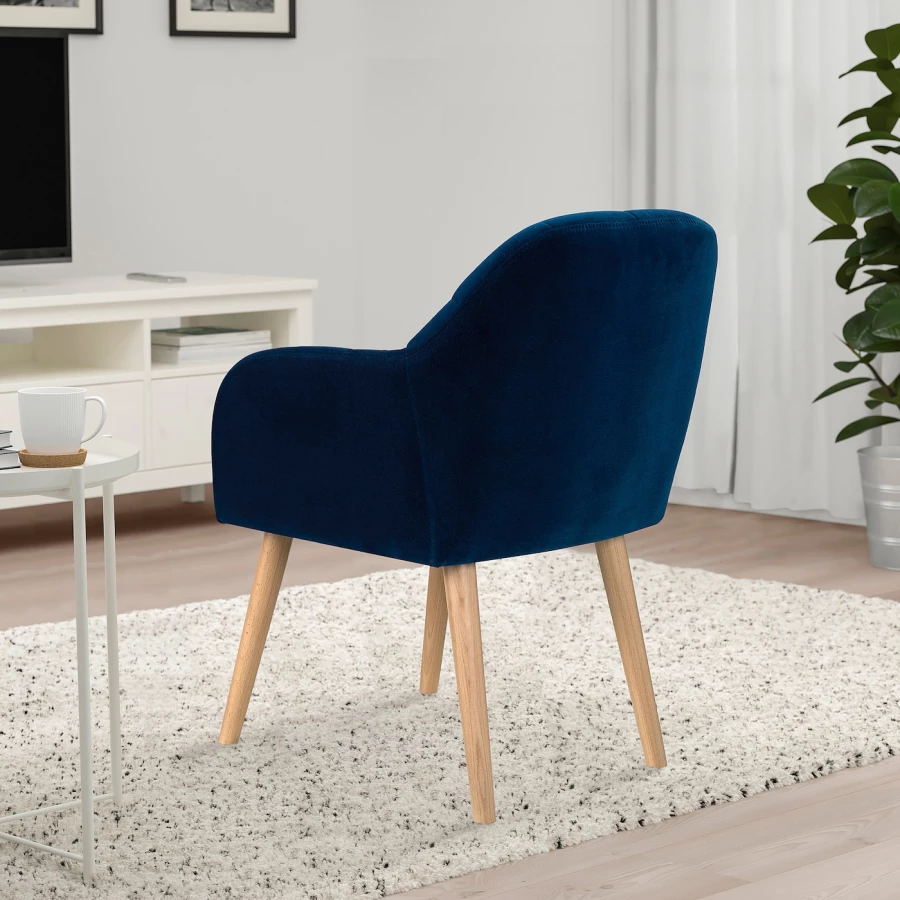 Кресло - IKEA BÄSTDAL/BASTADAL, 60х66х80 см, синий, БОСТДАЛ ИКЕА (изображение №3)