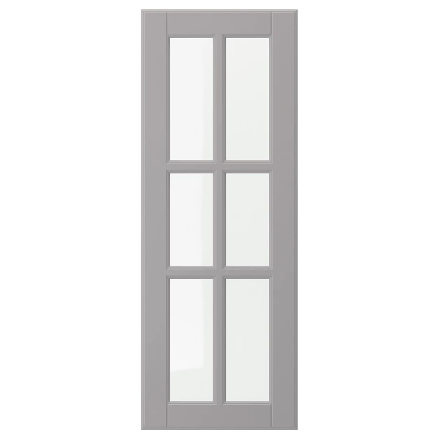 Дверца со стеклом - IKEA BODBYN, 80х30 см, серый, БУДБИН ИКЕА (изображение №1)