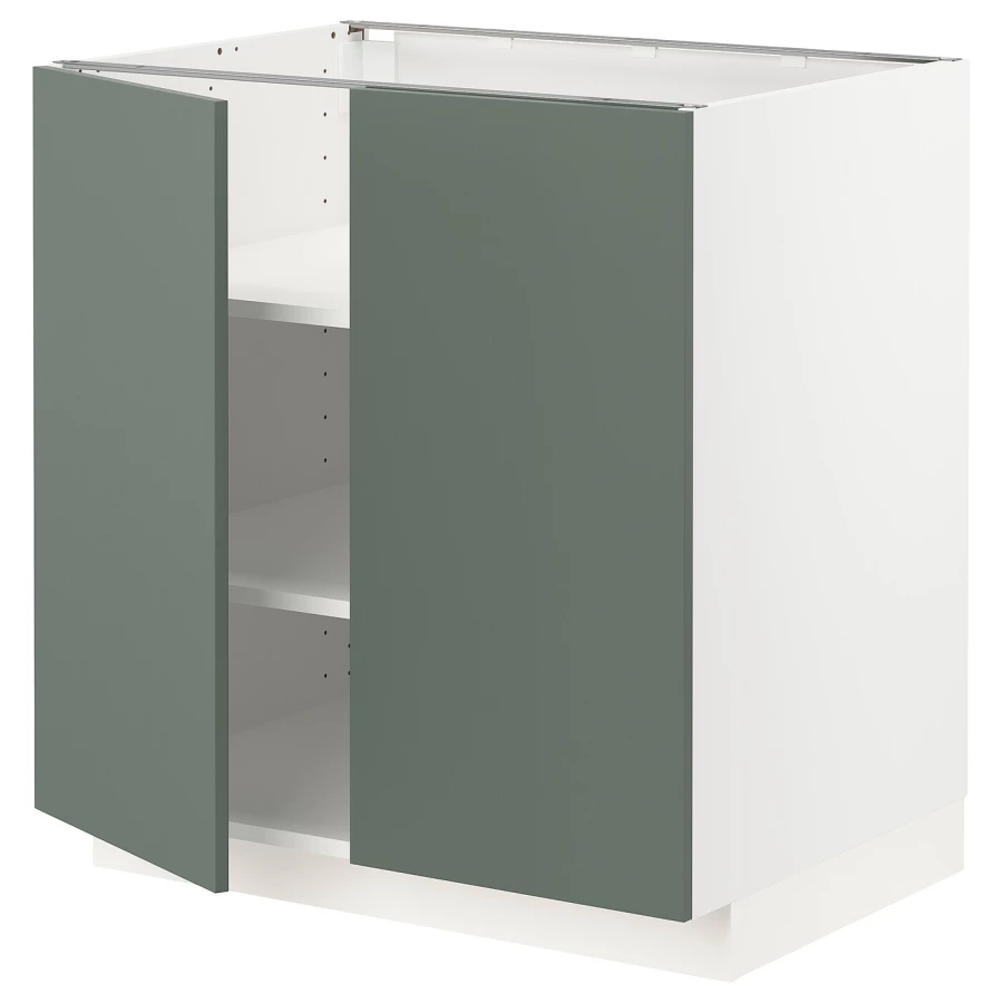 Напольный шкаф - IKEA METOD, 88x62x80см, белый/серо-зеленый, МЕТОД ИКЕА (изображение №1)