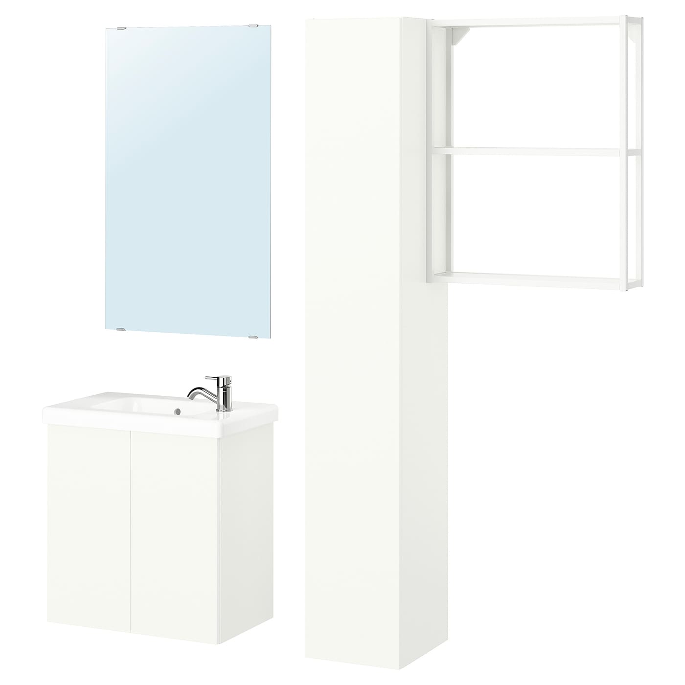 Комбинация для ванной - IKEA ENHET, 64х33х65 см, белый, ЭНХЕТ ИКЕА