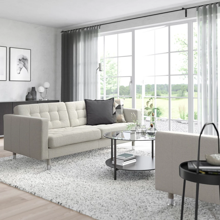 3-местный диван - IKEA LANDSKRONA/ЛАНДСКРОНА ИКЕА, 78х89х204 см, белый (изображение №4)