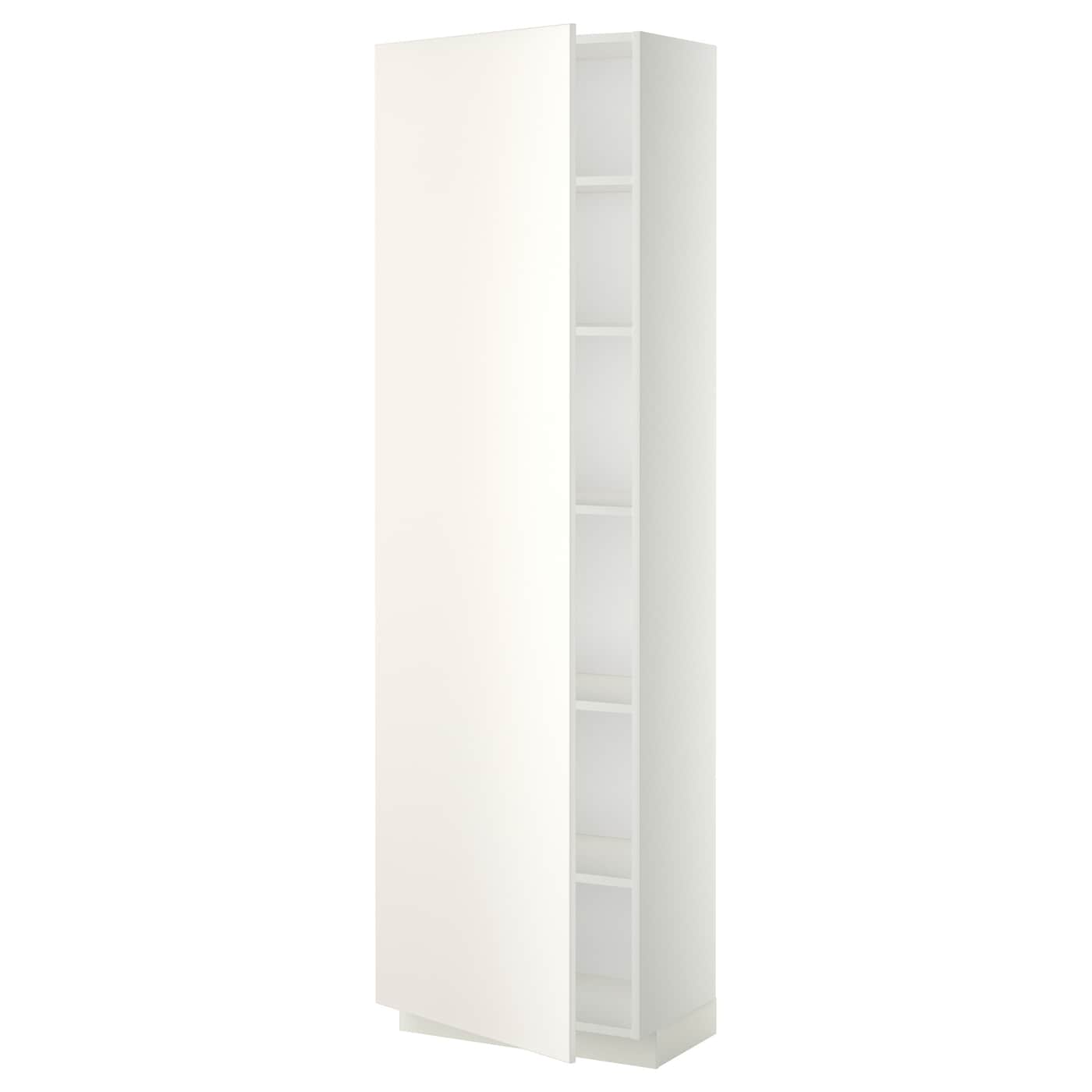 Высокий кухонный шкаф с полками - IKEA METOD/МЕТОД ИКЕА, 200х37х60 см, белый